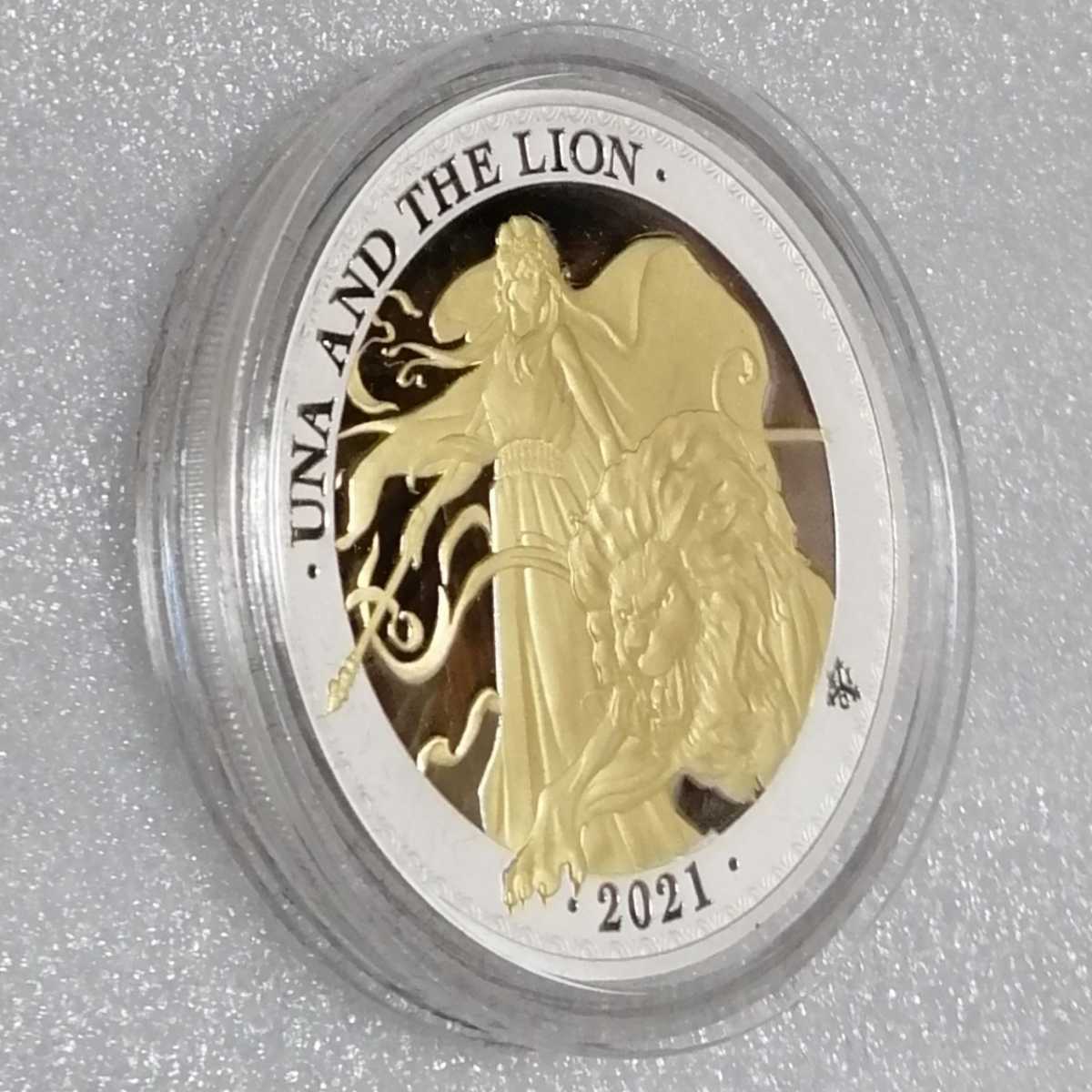 セントヘレナ 2021 ウナとライオン 銀貨 プルーフ 金メッキ アイテム2