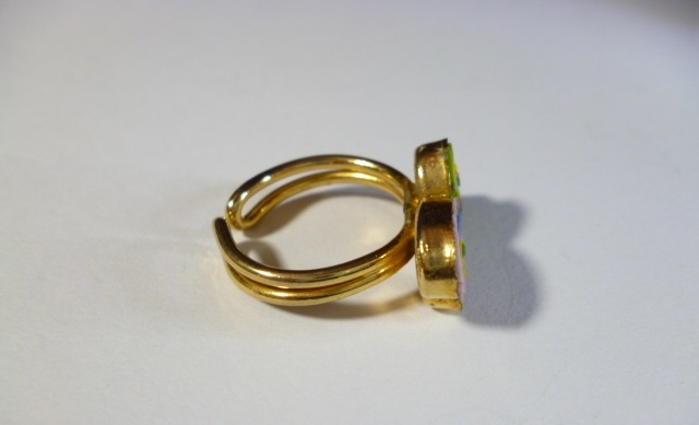 β ITALY マイクロモザイク 指輪 刻印あり β リング ローマン モザイク ベネチアン ガラスの画像4