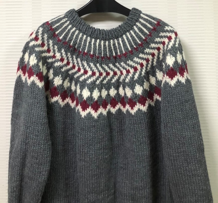  new goods hand-knitted Land! men's nordic ropi sweater (LL) 127