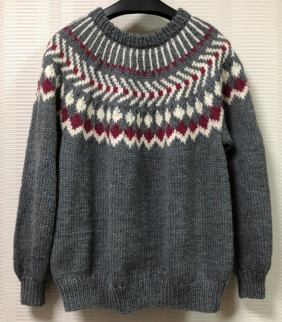  new goods hand-knitted Land! men's nordic ropi sweater (LL) 127