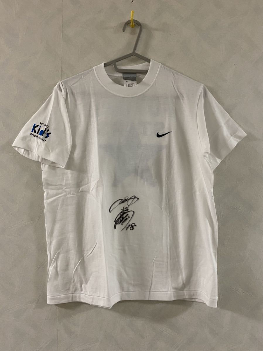 未使用品 NIKE 松坂大輔 直筆サイン入り Tシャツ サイズBOYS 150 [M] ナイキ 西武ライオンズ 野球 希少 レア_画像1