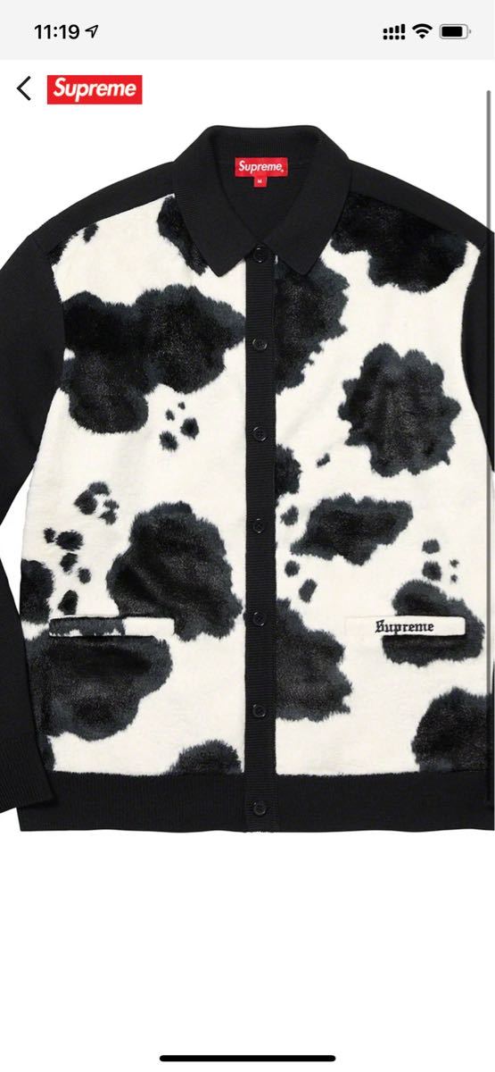 supreme Cow Print Cardigan Black SIZE L｜PayPayフリマ