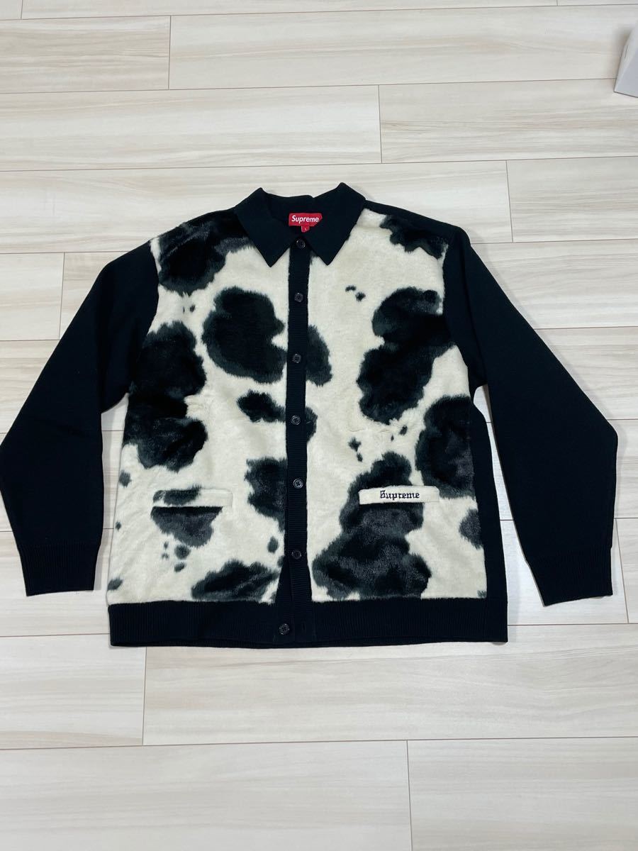 supreme Cow Print Cardigan Black SIZE：L