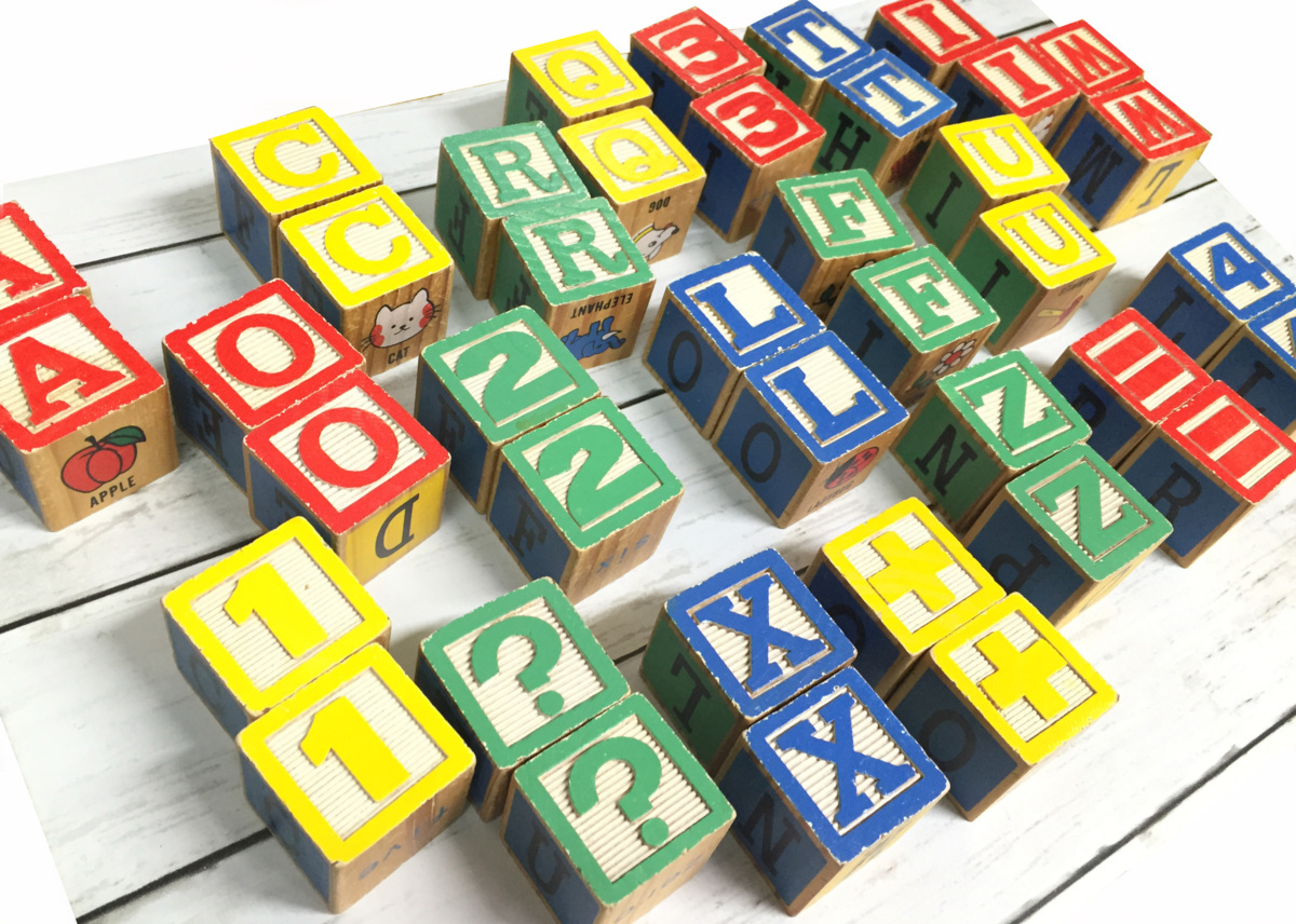 ■ アメリカ Schylling社製 ABCブロック 木製 ブロック 積み木 木のオモチャ 知育玩具 全40個_画像4