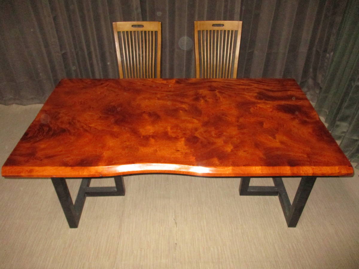 A041■ ブビンガ　裏レジン　テーブル　板　ローテーブル　ダイニング　カウンター　座卓　天板　無垢　一枚板