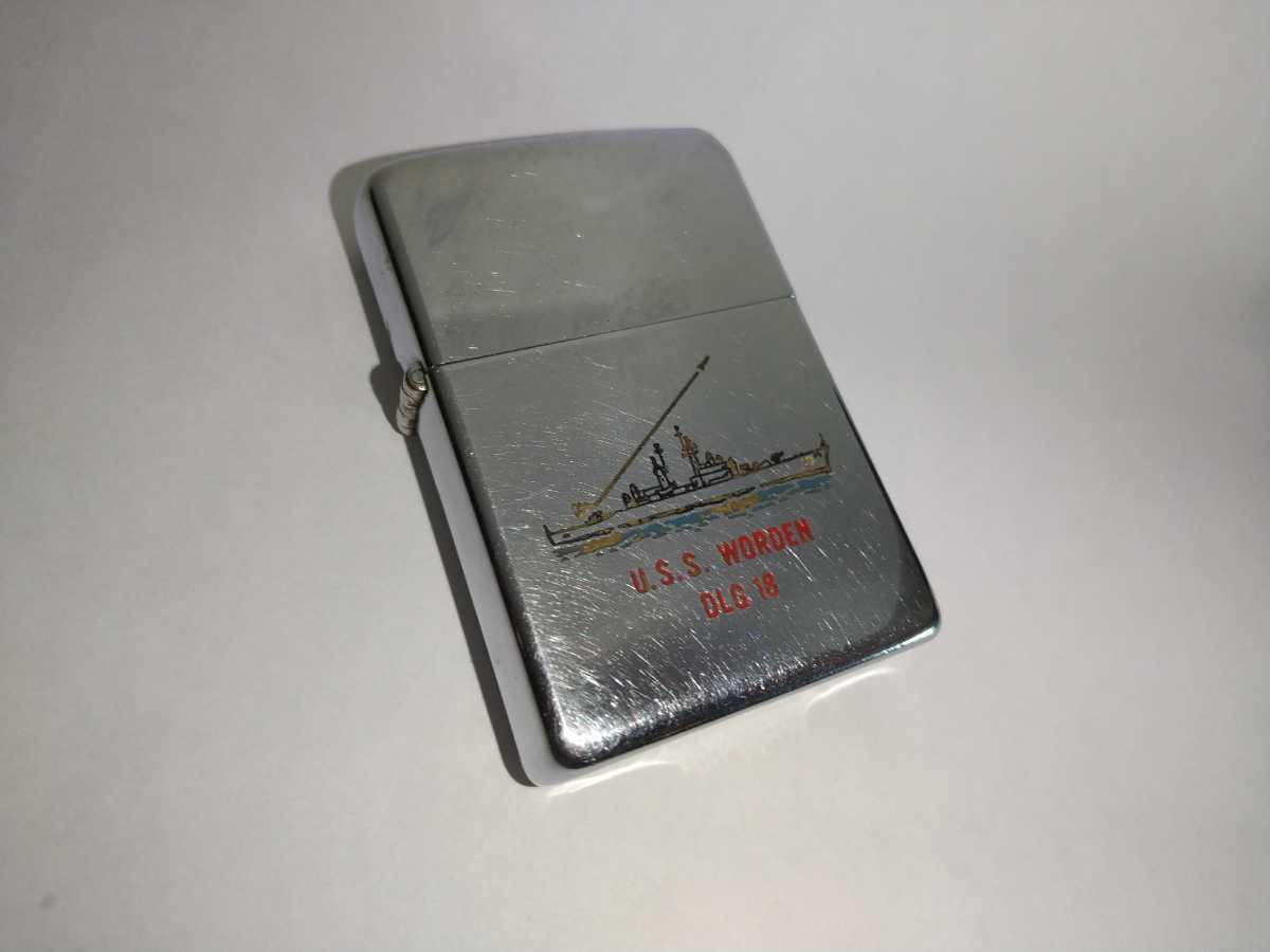 なんとプランクオーナーZippo！63年製！アメリカ海軍「DLG18ワーデン」の超貴重ミリタリージッポー！激レアな両面柄PLANK OWNERジッポー！_画像2