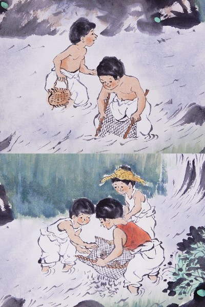韓国画家・李東拭の額入り絵画・サイン有り絵の大きさ等 絵画