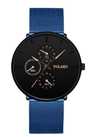  for man. high class stainless steel wristwatch, business, black, quartz, casual, Classic, super thin type mesh, man 9 from 13