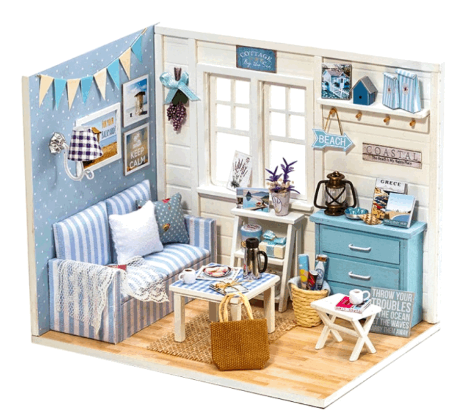 ドールハウスの家具diyミニチュア3D木製miniaturasドールハウスのおもちゃ子供の誕生日プレゼントカサ子猫日記 １３_画像1