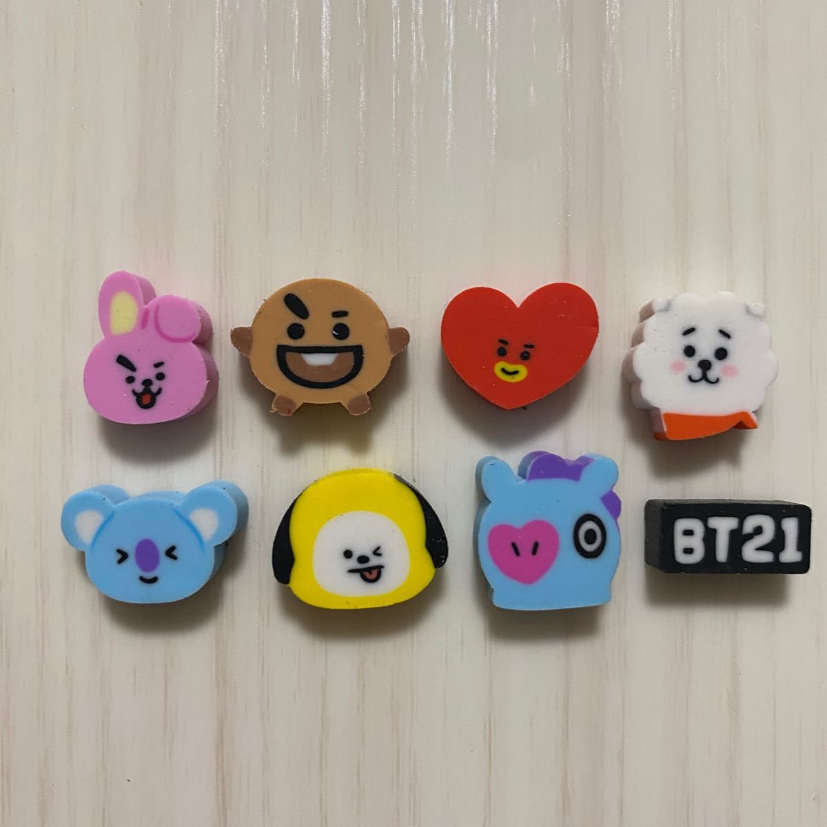 有名なブランド キャラクターグッズ Bts セット 消しゴム Bt21 つめつめ消しゴム 公式 アイドル Csjla Pe