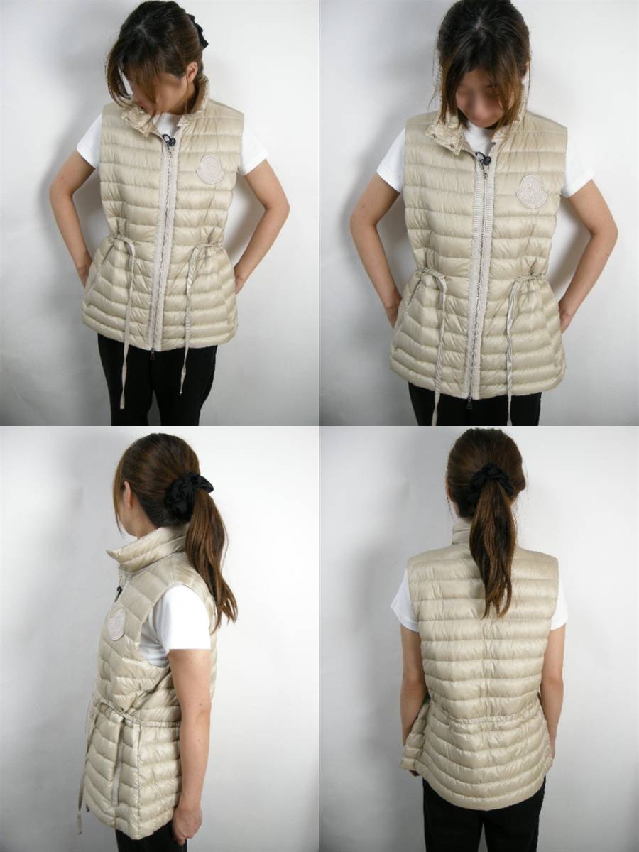 定価15.3万■20SS■サイズ4■モンクレール ライトダウンベストAZURアズールGILETジレDOWN VEST■新品本物/レディースMONCLERベージュ20J_画像6