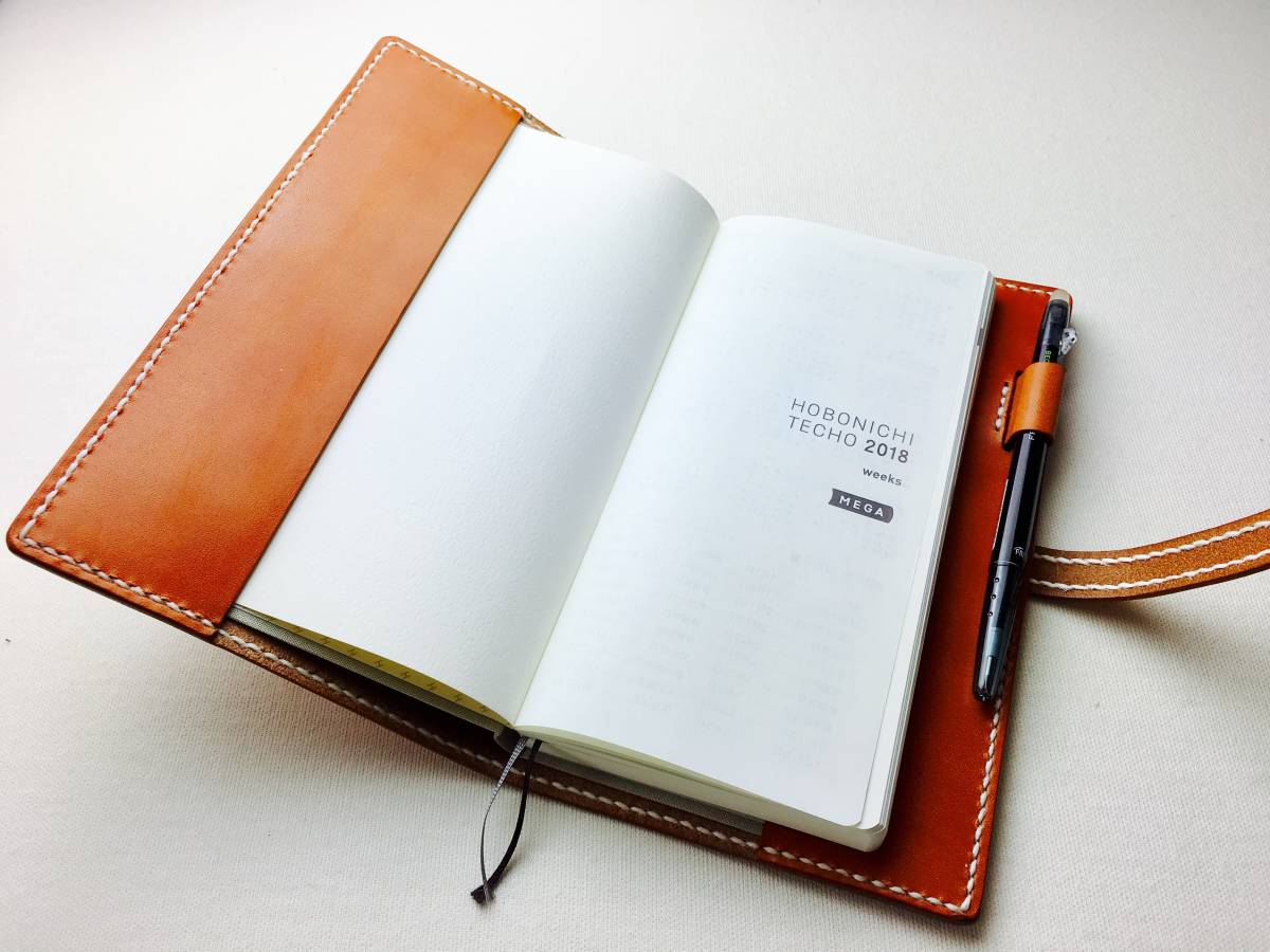 ほぼ日手帳weeksMEGAカラーズ用キャメル色本革手帳カバー※アジャスト機能のペンホルダーに仕様変更 日本全国 送料無料 ほぼ日手帳weeksMEGAカラーズ用キャメル色本革手帳カバー※アジャスト機能のペンホルダーに仕様変更 日本全国 送料無料