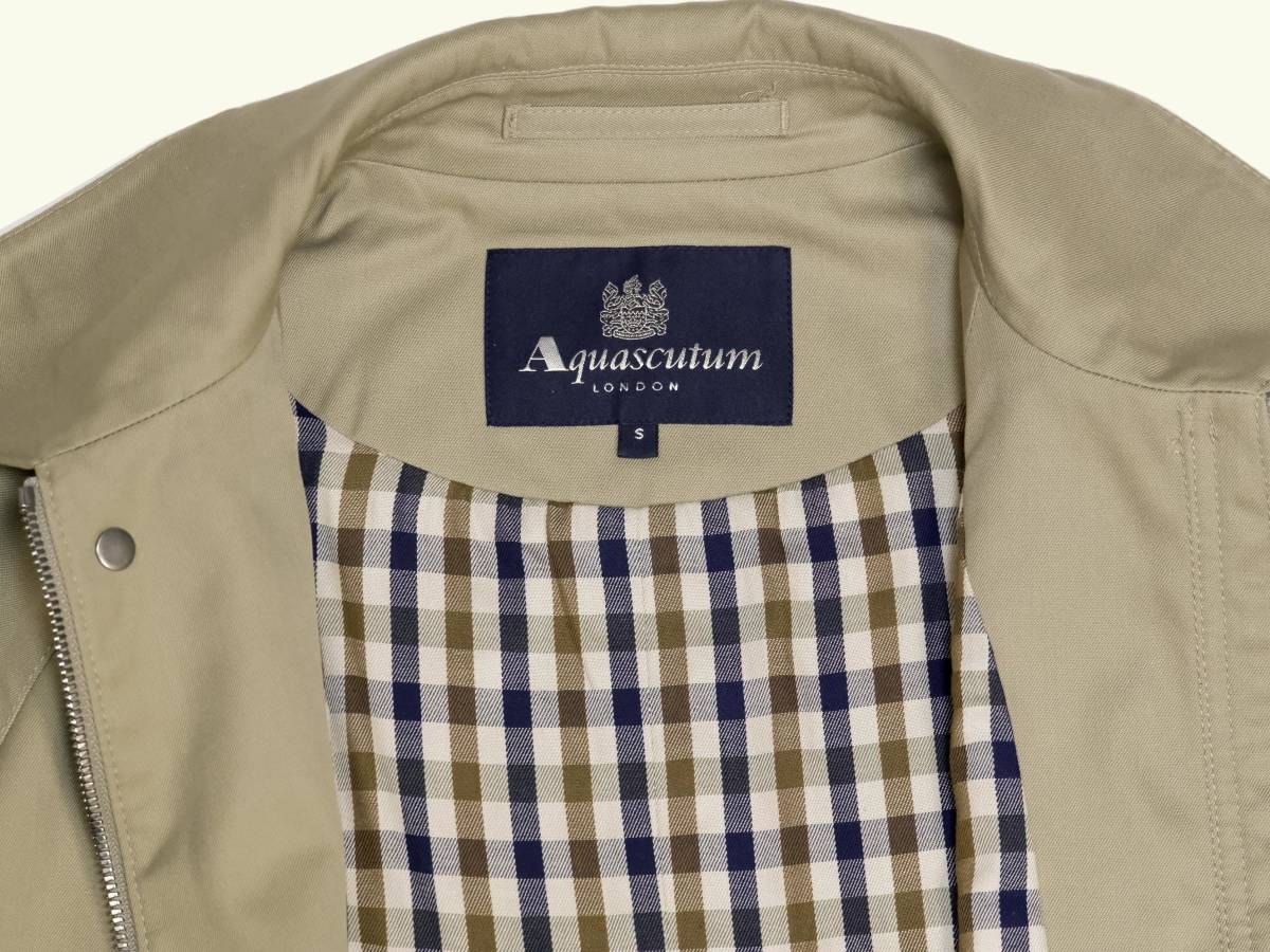 英Aquascutum / 4ポケット腰丈フィールドジャケット＊S(M) 高密度混紡コットンツイル×クラブチェック裏 ◎着用わずか ダメージなし~極美品_画像5