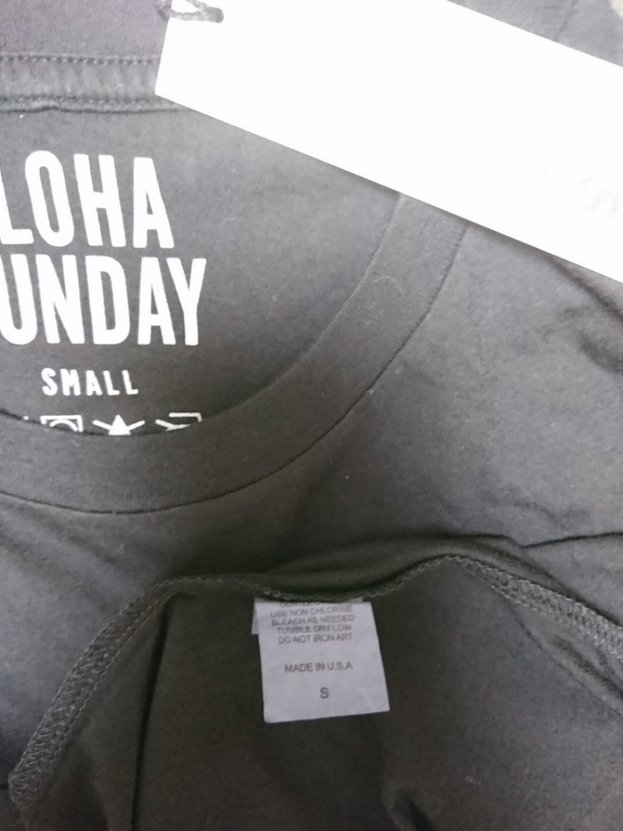 【Ｓ】ALOHA SUNDAY ロゴTシャツ（ブラック）