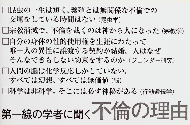 ★送料無料★ 『人はなぜ不倫をするのか』 倫理観 道徳感 亀山早苗 上野千鶴子 丸山宗利 竹内久美子 島田裕巳 池谷裕二 宋美玄