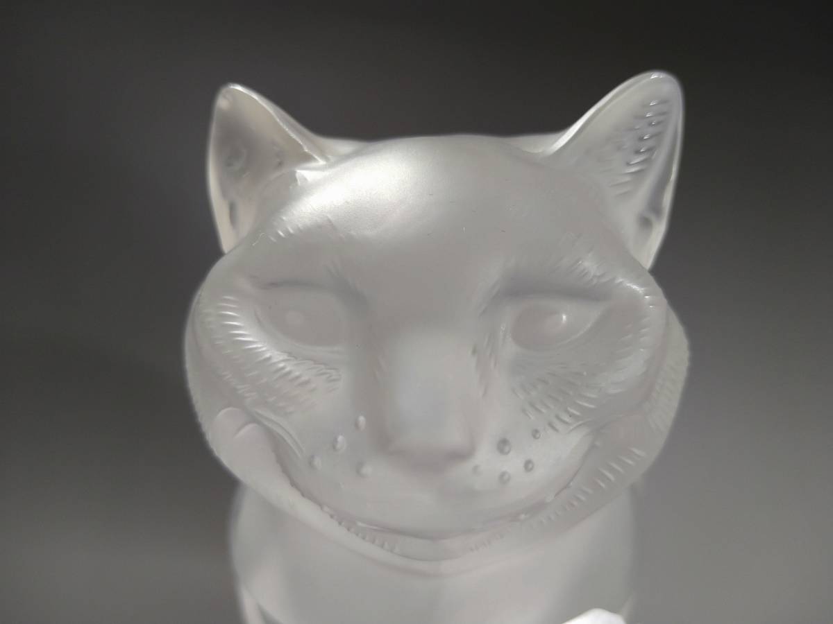 ラリック 『伏せる猫』 クリスタル フィギュア ネコ オブジェ 置物 5