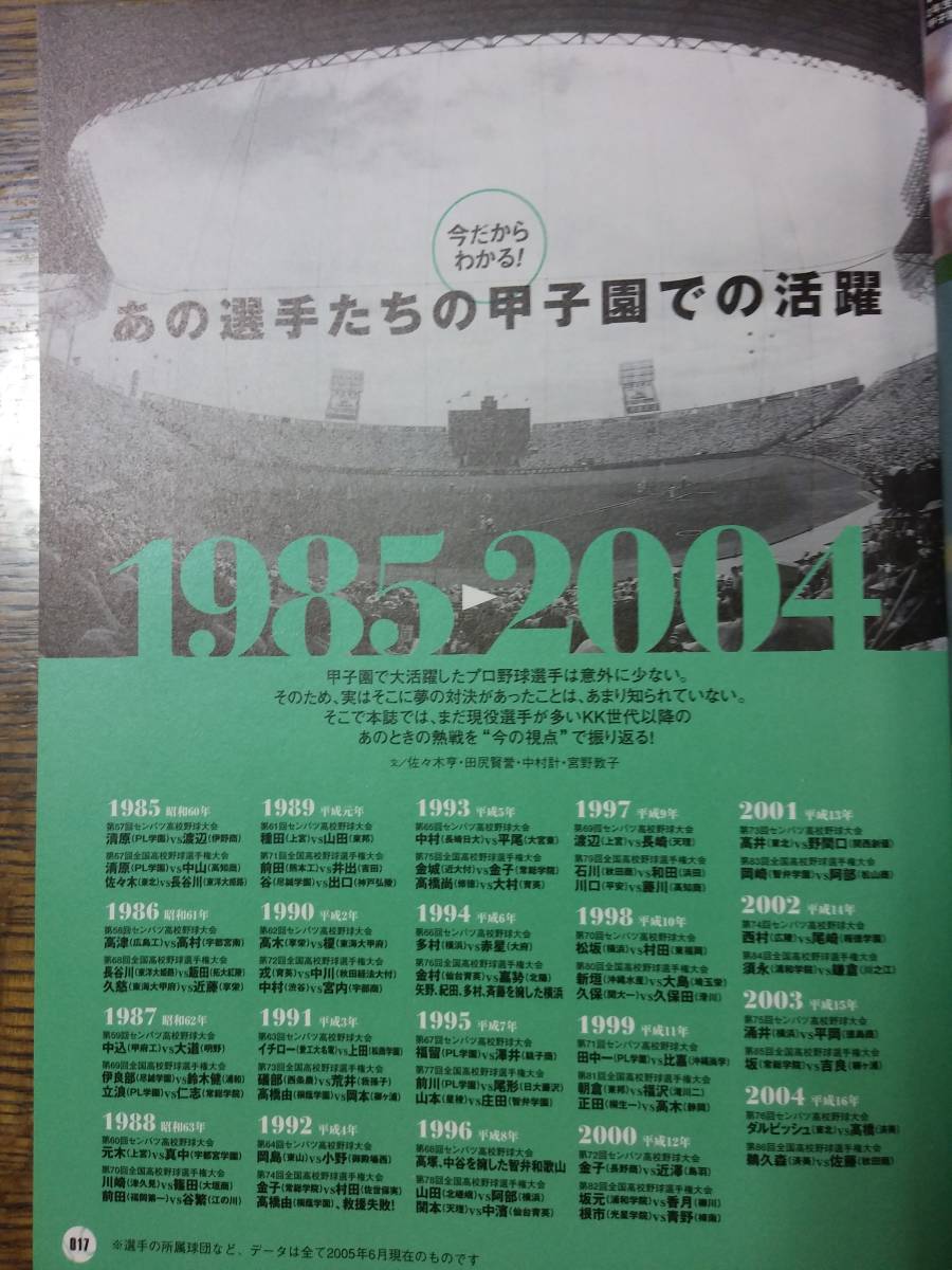 プロ野球選手の甲子園伝説1985－2004　別冊宝島　　　1168い12_画像10