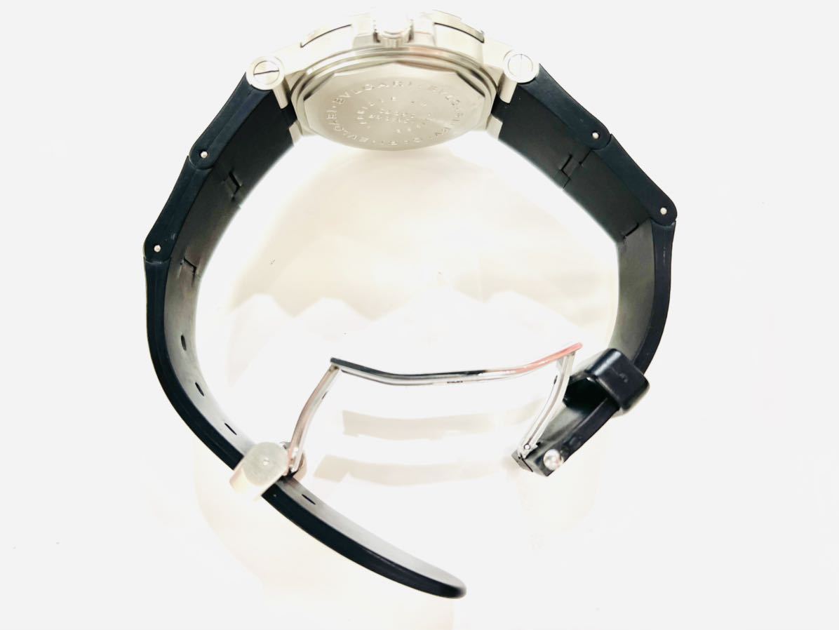 BVLGARI ブルガリ ディアゴノ スクーバ SD38S 腕時計 自動巻 ラバーベルト 黒文字盤 メンズ 送料無料_画像5