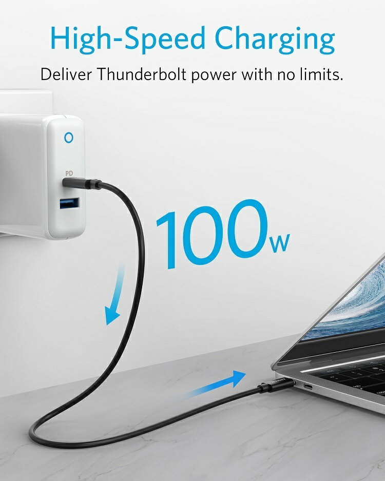 Anker USB-C Thunderbolt 3 ケーブル 0.5m