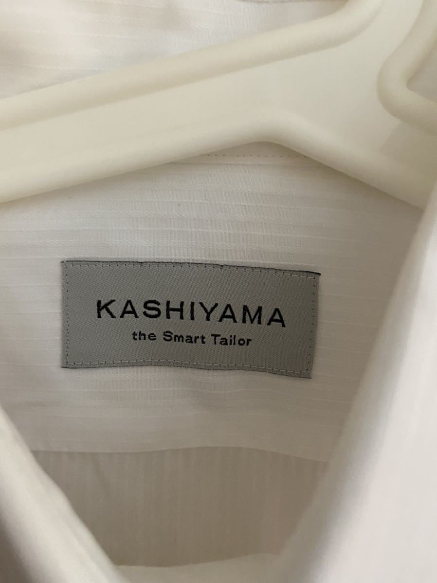 【送料無料】中古 KASHIYAMA the Smart Tailor カシヤマ オンワード樫山 長袖シャツ ホワイト 日本製 サイズ40_画像2