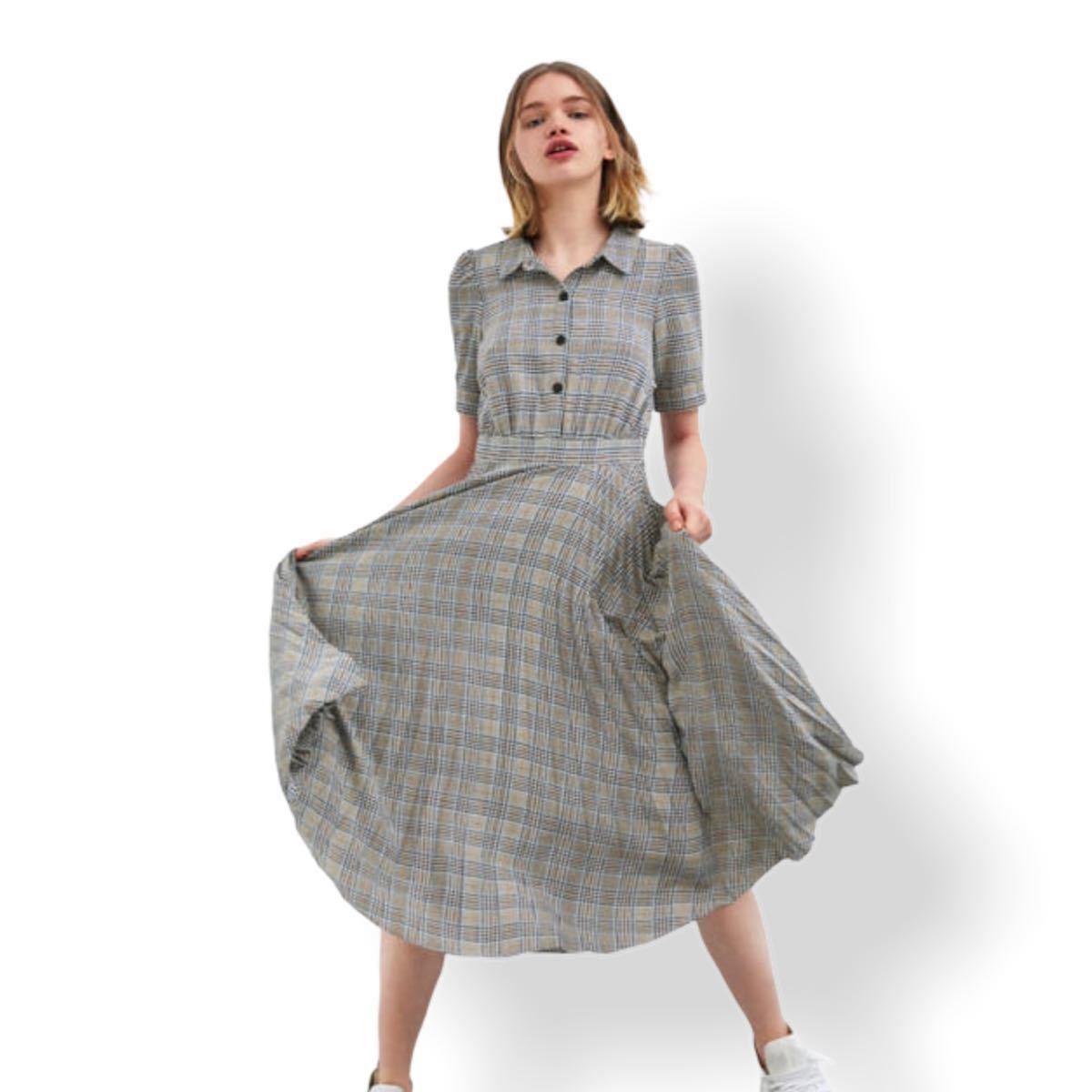 Paypayフリマ Zara ザラ ワンピース ロングワンピース チェック柄 Paypayフリマ Zara ザラ ワンピース ロングワンピース チェック柄