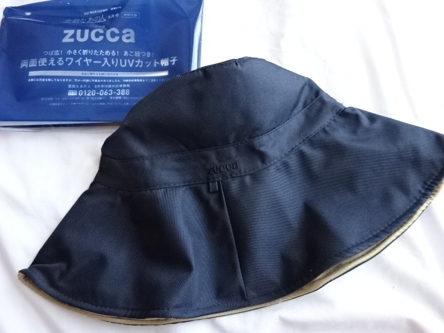 ZUCCA 雑誌コラボ 両面使える ワイヤー入りUVカット帽子：素敵なあの人 付録_画像1