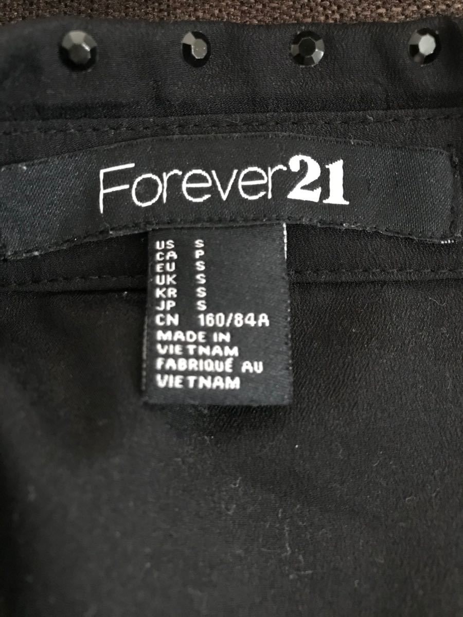 H&M 花柄 長袖シャツ XS(34) フォーエバー21 長袖 黒色 シフォンシャツ