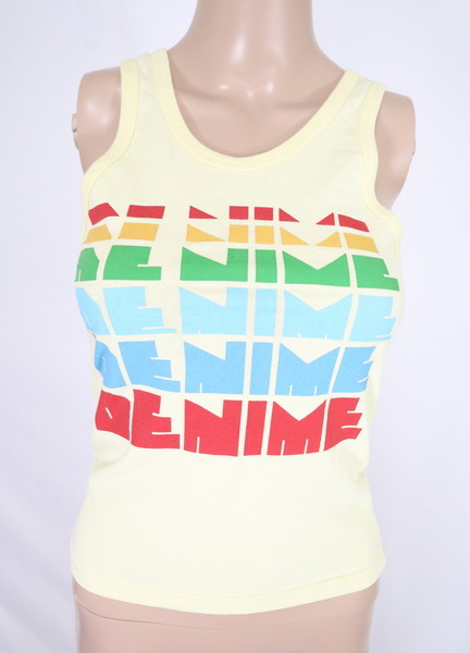 *90%OFF new goods Denime DENIME made in Japan tank top Logo print cotton regular price 5,280 jpy ( tax included ) size 11(XS~S) yellow LCT673