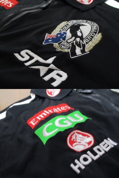 STAR AFL オーストラリアンフットボール コリンウッドFC ハーフジップポロシャツ Lサイズ_画像7