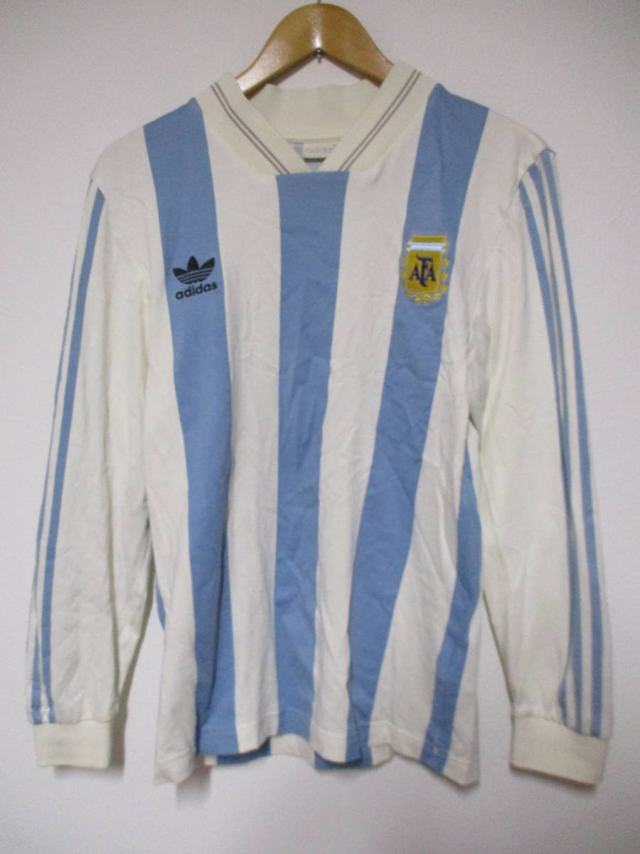 アディダス 1992 アルゼンチン代表 #10 マラドーナ 復刻 長袖ユニフォーム Sサイズ