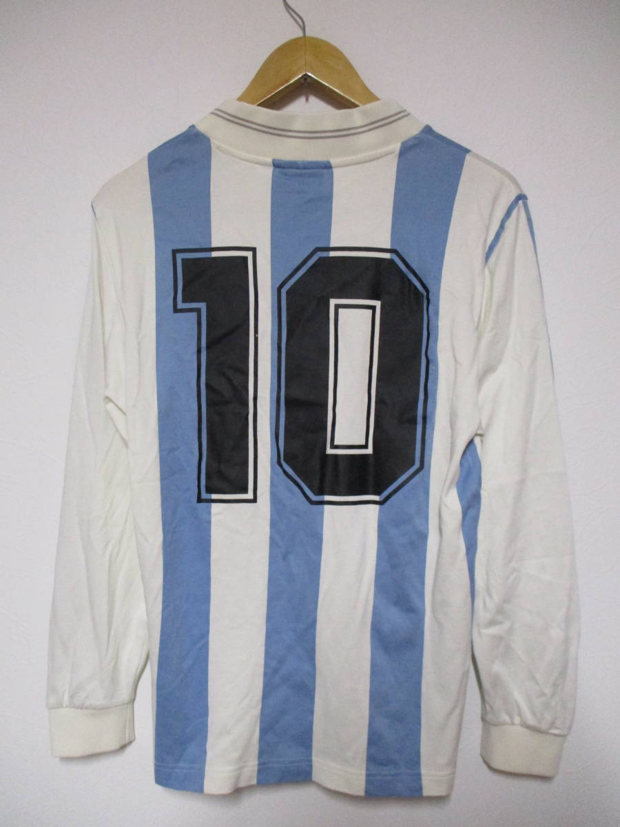 アディダス 1992 アルゼンチン代表 #10 マラドーナ 復刻 長袖ユニフォーム Sサイズ
