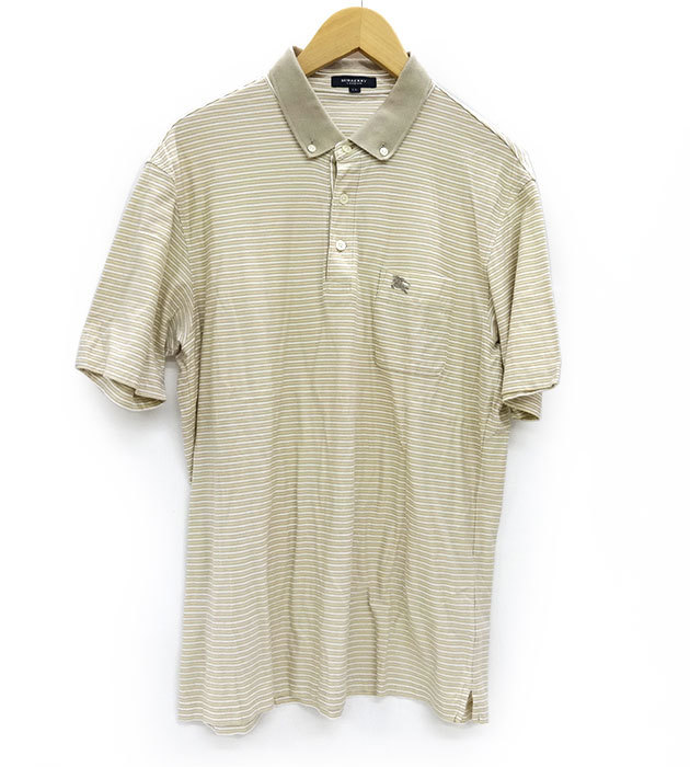  Burberry шланг вышивка окантовка рубашка-поло FF3472 мужской LL BURBERRY LONDON бежевый короткий рукав хлопок tops 