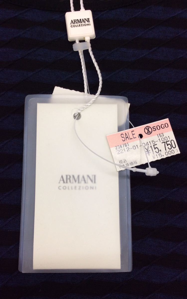 ARMANI COLLEZIONI L/S ボーダー カットソー FC1144 タグ付き ネイビー×ブラック 長袖 レディース アルマーニコレツィオーネ_画像8