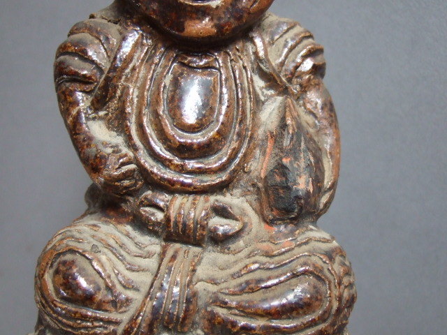  замечательная вещь редкий товар Edo период Seto Mino . конфеты .. соотношение . бог изображение изображение Будды . земля кукла .. Seto. . собака старый ..