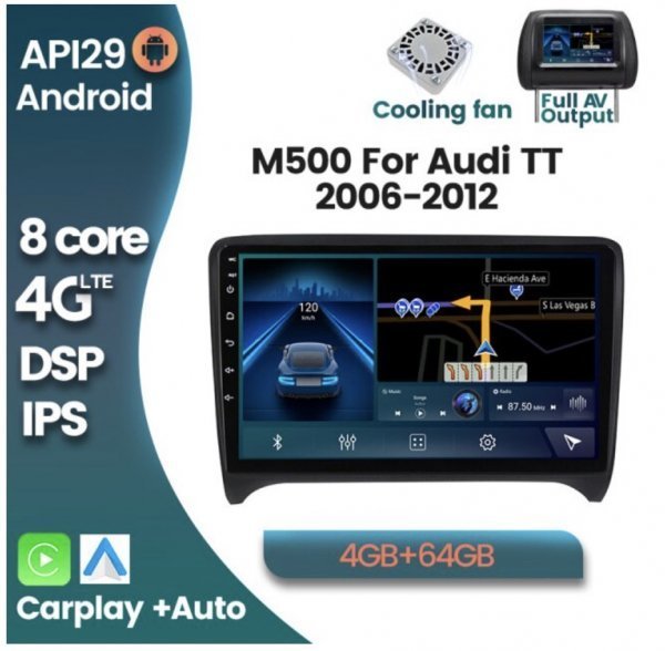TT 用 2006-2014用 アンドロイドナビ Android Carplay アウディ Audi M500_画像1