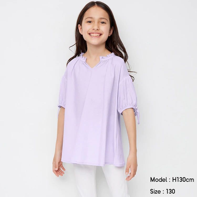 GU/ GU GIRLS кафф язык туника короткий рукав light purple фиолетовый 150