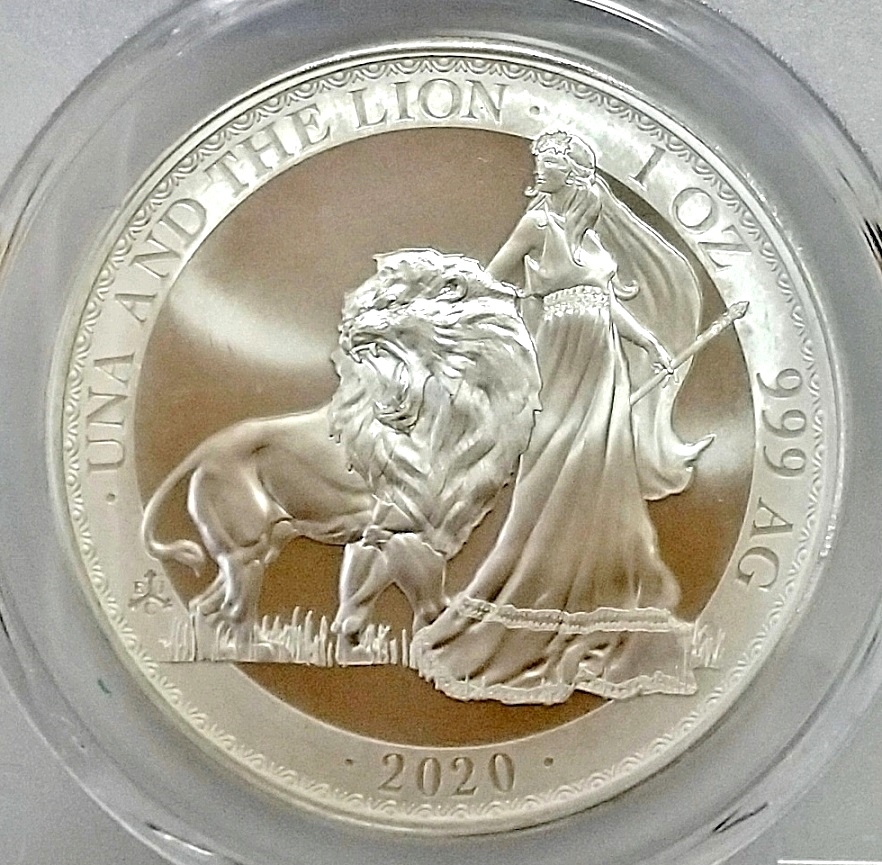 1円スタート☆PCGS MS67 2020年 セントヘレナ ウナとライオン 1オンス
