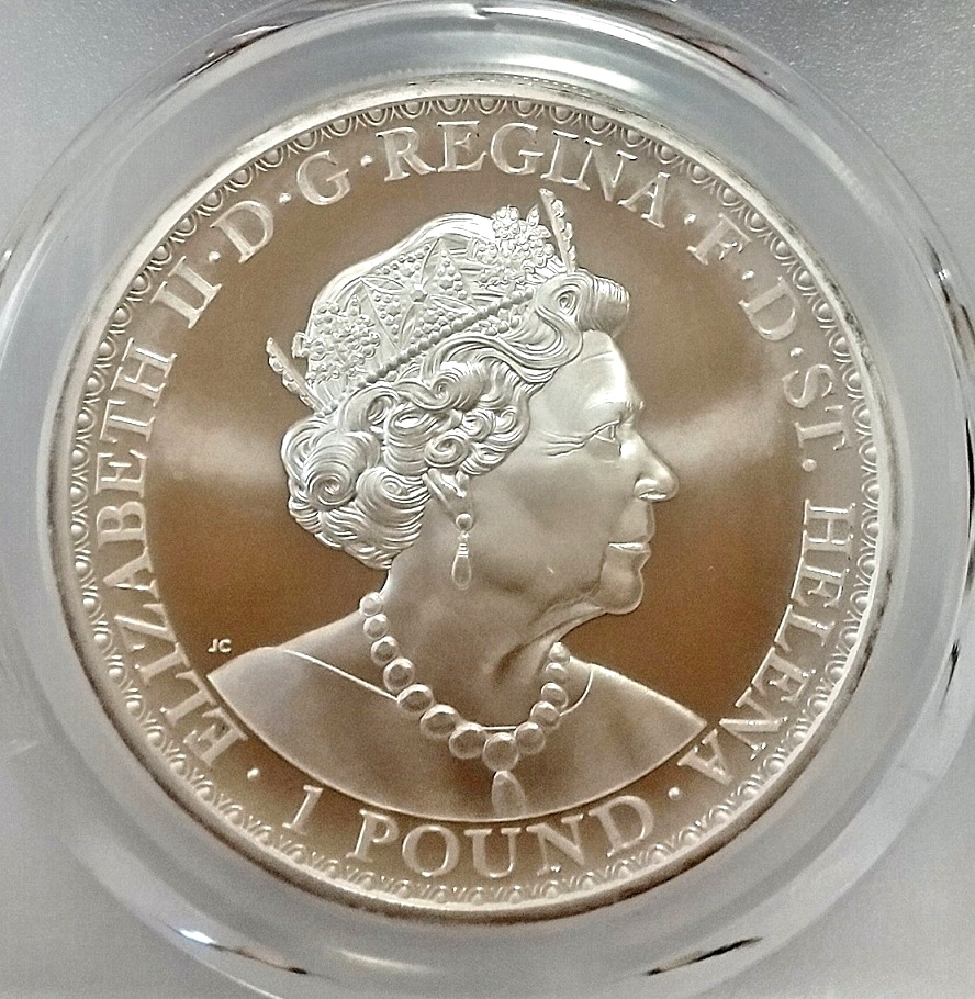 1円スタート★PCGS MS67 2020年 セントヘレナ ウナとライオン 1オンス 1ポンド 銀貨 BU イギリス 東インド社 ウナライオン 1oz Silver_画像4