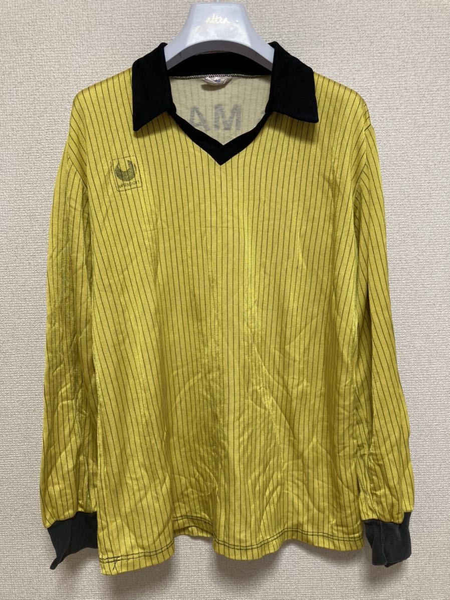 70's 80's ヨーロッパヴィンテージ uhlsport ウールシュポルト 西ドイツ製 ゲームシャツ ゴールキーパーウエア L 黄色
