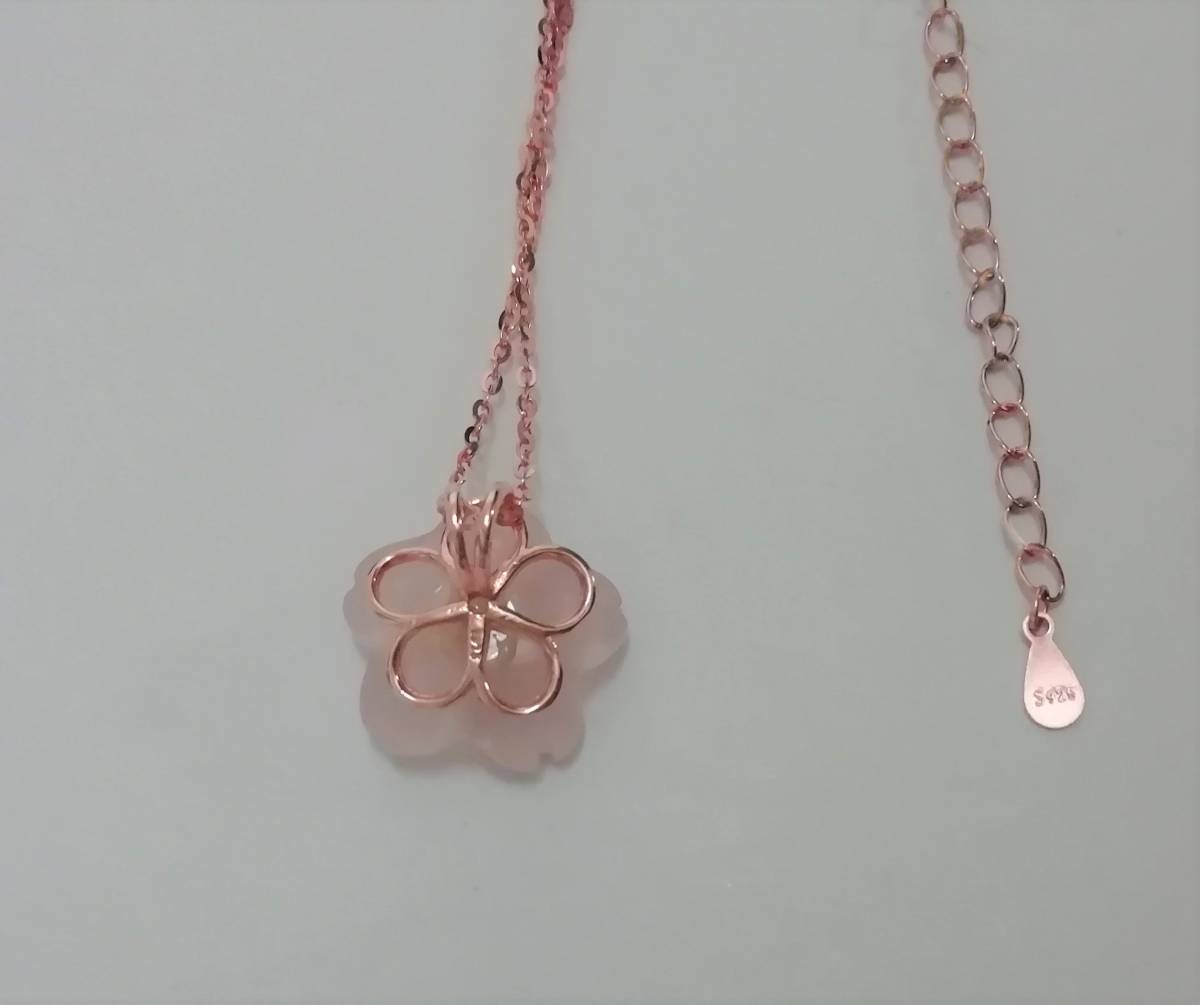 桜 ローズクォーツ ネックレス ゴールド 925 ブラジル ピンク 桜 ローズクォーツ ネックレス ゴールド 925 ブラジル ピンク
