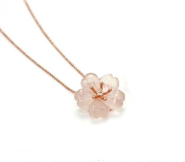桜 ローズクォーツ ネックレス ゴールド 925 ブラジル ピンク 桜 ローズクォーツ ネックレス ゴールド 925 ブラジル ピンク