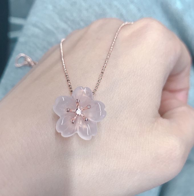 桜 ローズクォーツ ネックレス ゴールド 925 ブラジル ピンク 桜 ローズクォーツ ネックレス ゴールド 925 ブラジル ピンク