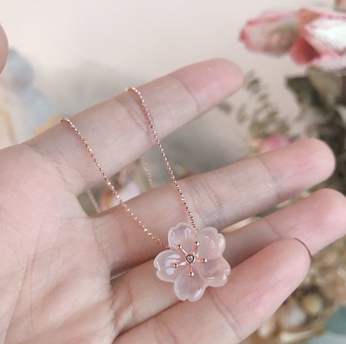 桜 ローズクォーツ ネックレス ゴールド 925 ブラジル ピンク 桜 ローズクォーツ ネックレス ゴールド 925 ブラジル ピンク