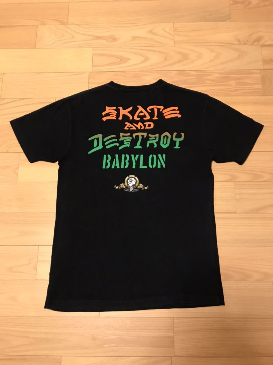 良品☆THRASHER×NESTA.15周年記念・限定Wネーム M大き目 半袖 両面BIGコラボロゴ！Tシャツ 黒色 スラッシャー×ネスタ SK8 アニバーサリー