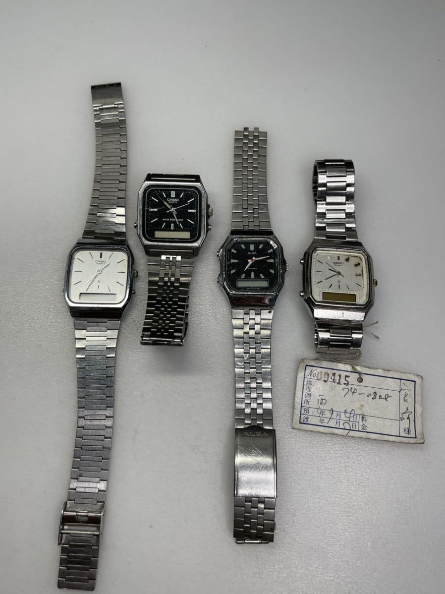 ジャンク】腕時計カシオ・セイコー・アルバ/アンティーク/メンズ/デジアナ/クォーツ/日本製/4点セットです。－日本代購代Bid第一推介「Funbid」