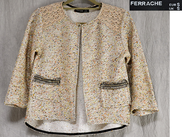 [結衣]216-21F033☆FERRACHE 15000円ジャケット EUR：S ベージュ系_画像1