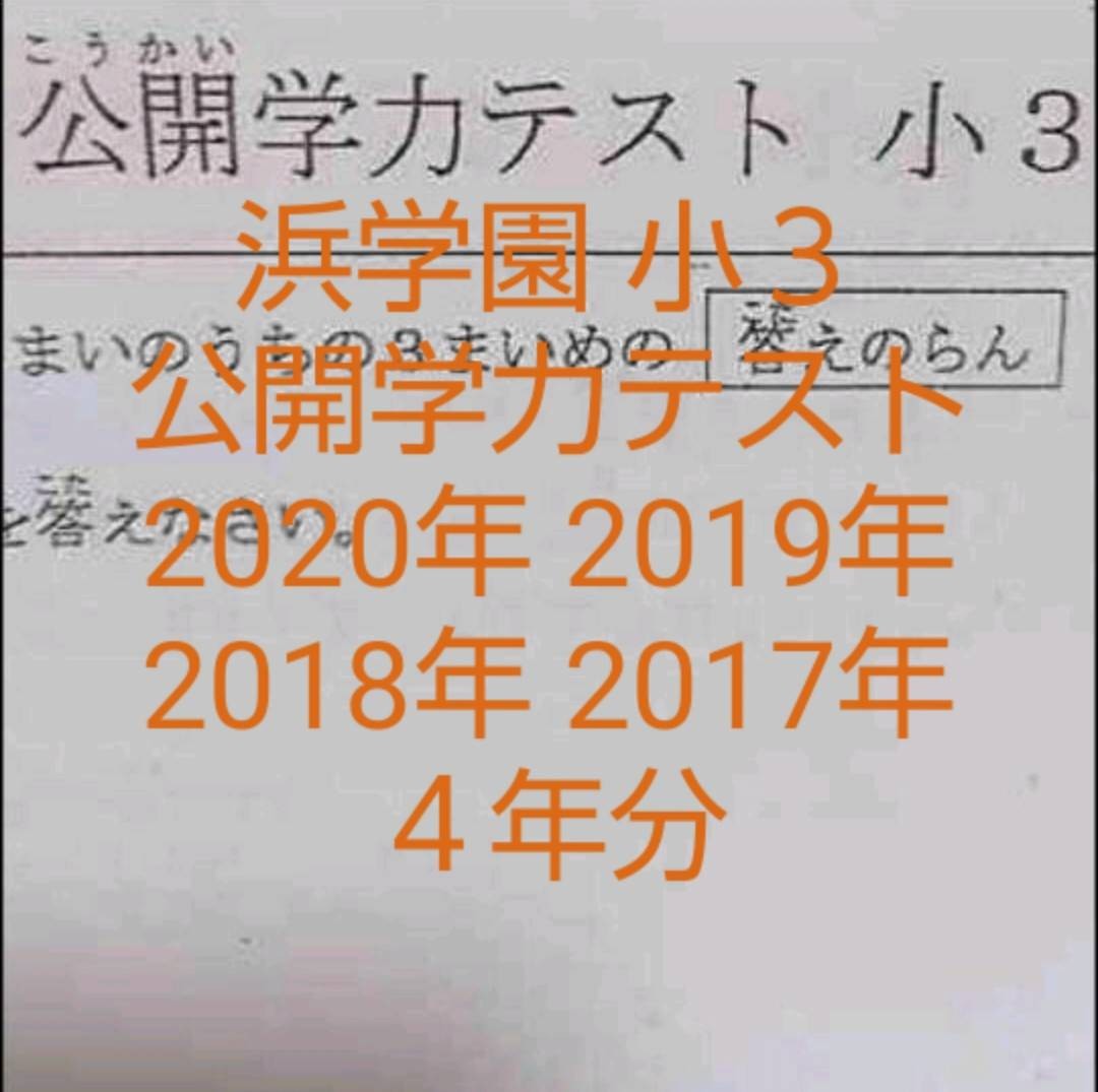 浜学園 2020年～2017年 公開学力テスト ４年分 ３教科-