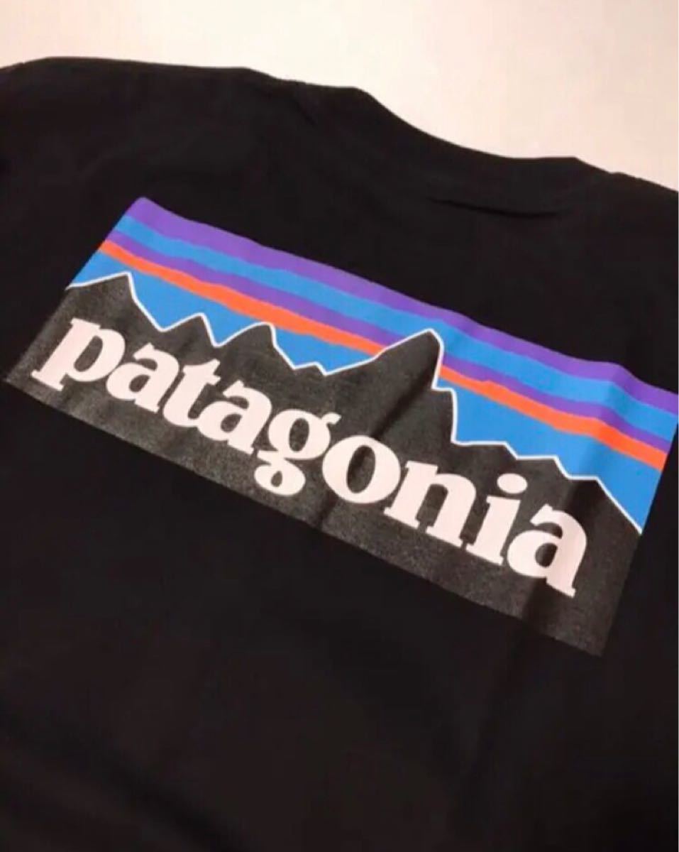 新品 patagonia パタゴニア 半袖Tシャツ P-6LOGO ブラック S