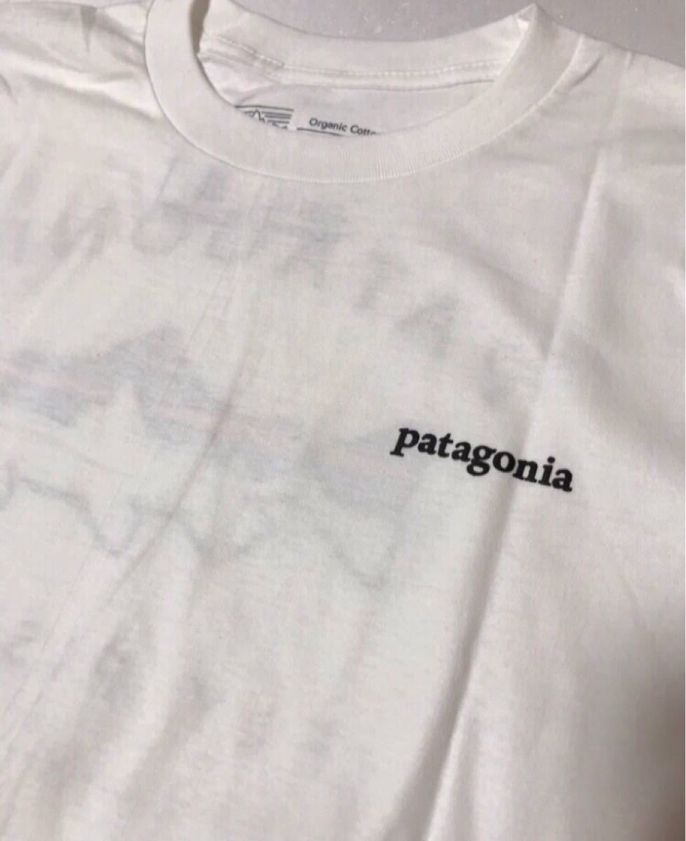 新品 patagonia パタゴニア 半袖Tシャツ フレームドフィッロイ 白 L