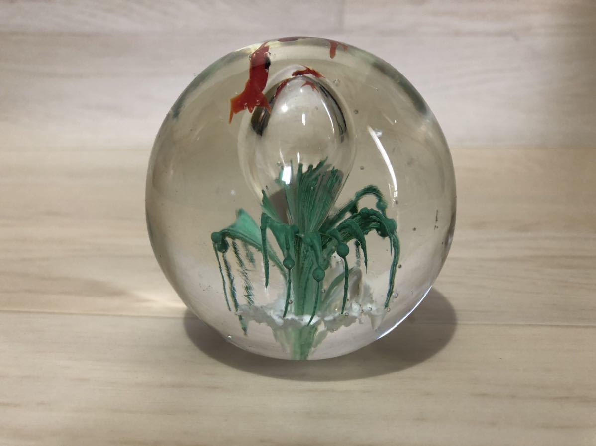  goldfish ... paperweight * rare glass objet d'art pretty used 